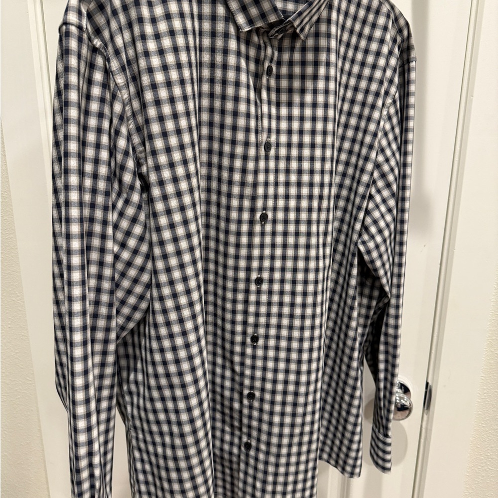 Mizzen+Main Leeward Black Plaid Casual Button Down Shirt XXL Classic